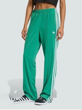adidas Green Track Pants with White Three-Stripes